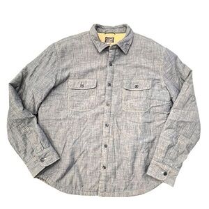 J. Crew Sportsmen’s Outfitter Nordic Sherpa Fleece Shirt Jacket Denim Blue Sz XL